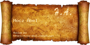 Hocz Ábel névjegykártya